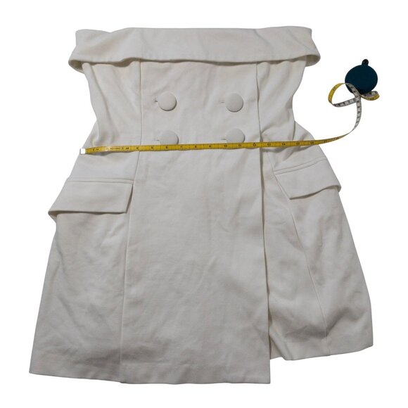 Anthropologie BHLDN Strapless Tuxedo Mini Dress White Bridal SZ M Casual Wedding - Picture 9 of 14